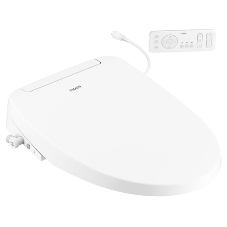 3-Series Electronic Elongated Bidet Seat With Remote Control, White